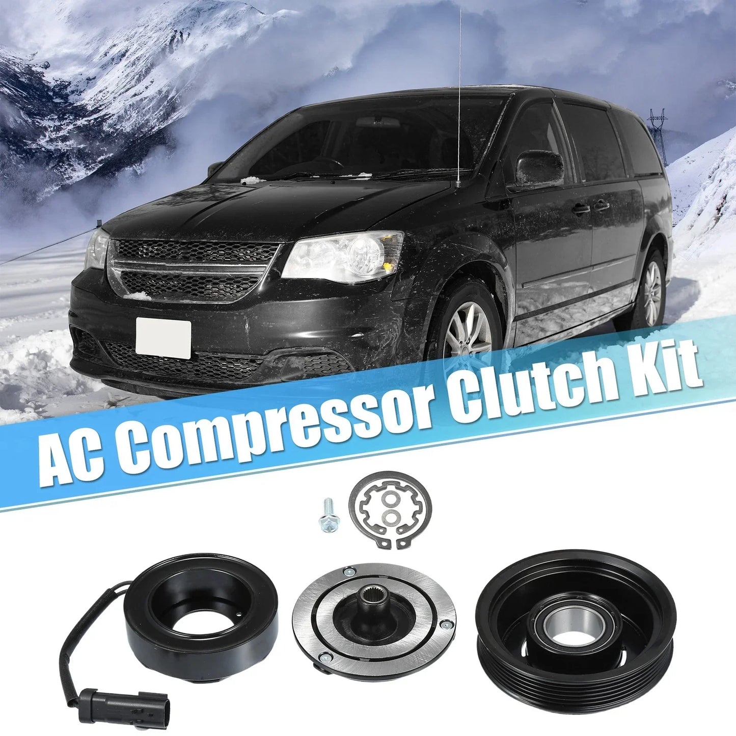 AC Compressor Clutch for Dodge Grand Caravan 2013-2020 (2 x Clutch Assemblies)