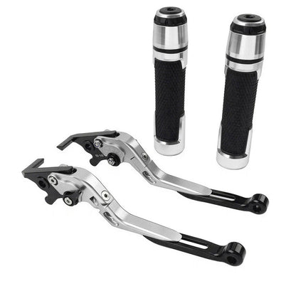 Silver Extendable Brake Clutch Lever Grip Set for Yamaha YZF R1 MT-09 (2015-2023)