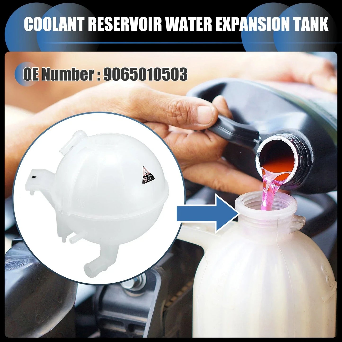 Coolant Expansion Overflow Tank with Sensor for Dodge Sprinter 2500 (2002-2018)