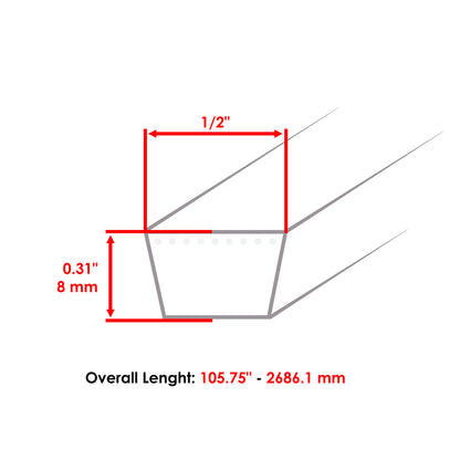 Aramid Deck Belt Replacement for Husqvarna YTH224T YTH22K46 (2020–2024)