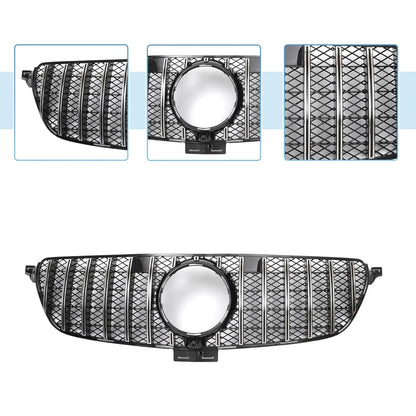 Front Upper Bumper Grille for Mercedes-Benz GLE450 2019 Chrome Silver