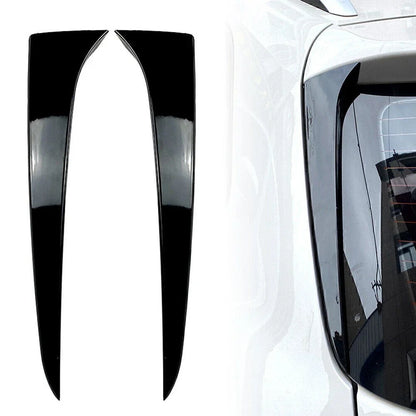 Gloss Black Rear Window Side Wing Trim Covers for Skoda Kamiq (2019-2023)