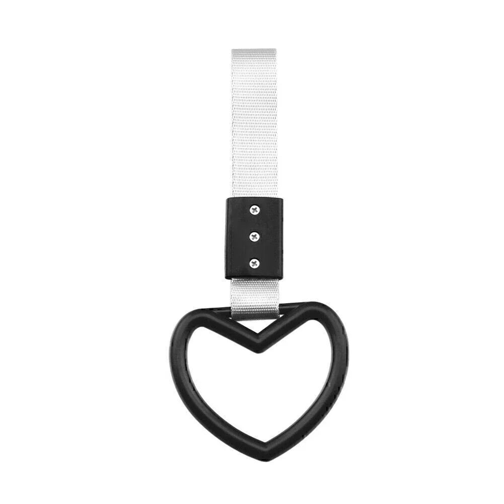 Black Heart JDM Tsurikawa Ring Handle Strap for Train Bus Drift Charm