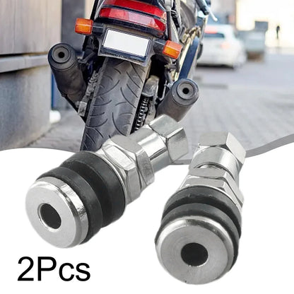 2 x Tire Valve Short Stems for Cars & Motorcycles