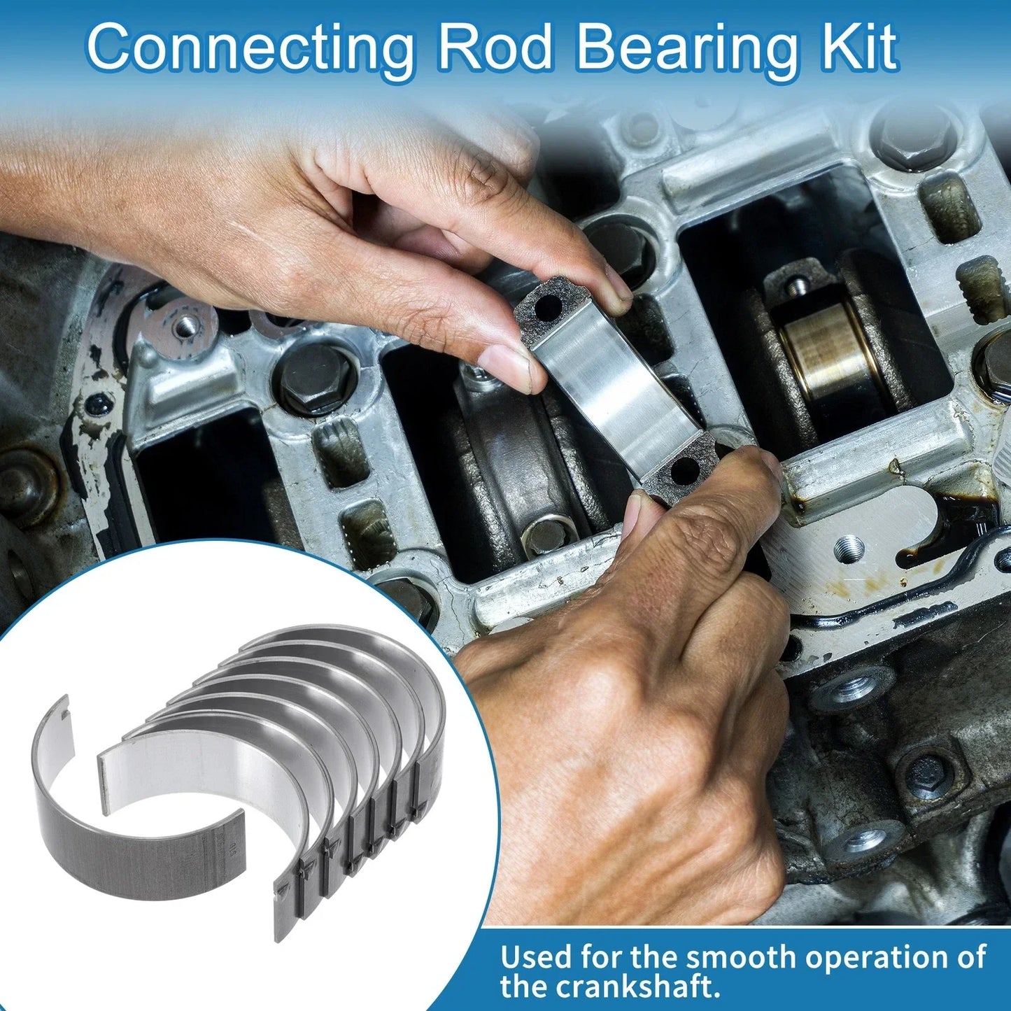 Connecting Rod Bearing Set for Hyundai SANTA FE 2009-2017 (8 Pcs)