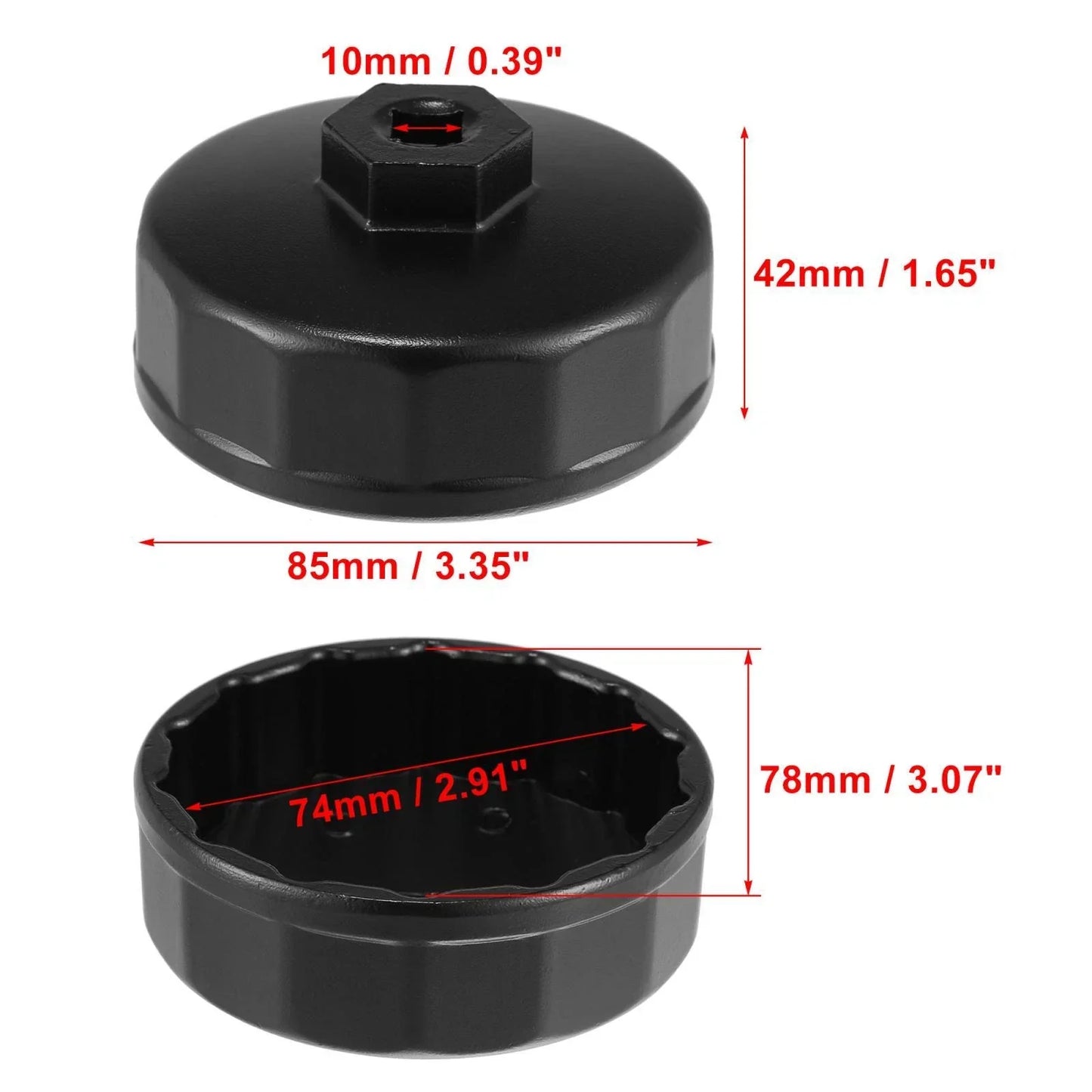 74mm 14 Flute Oil Filter Wrench Socket Remover for Mercedes Benz