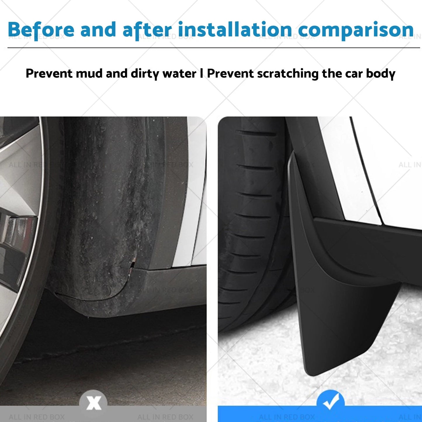 Mud Flaps Splash Guards for Tesla Model 3 (2023-2025)