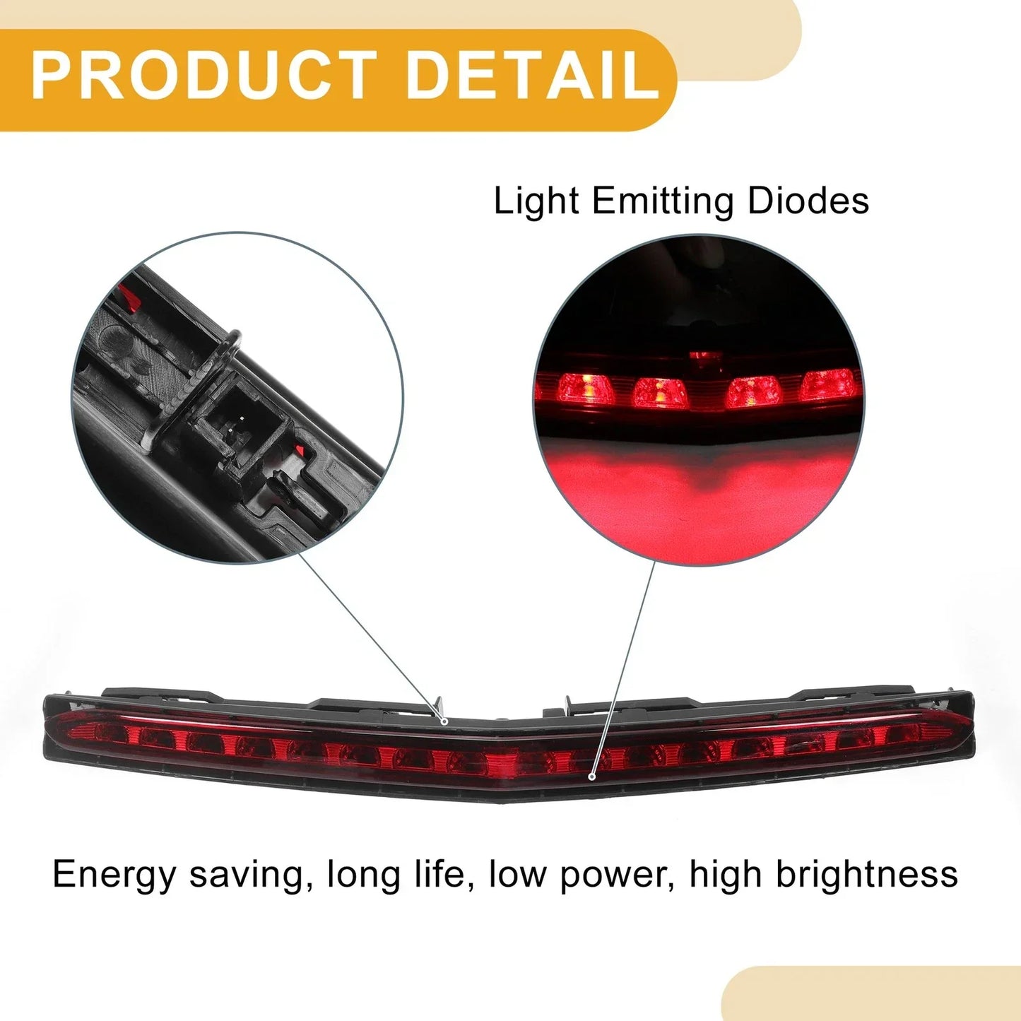 Third Brake Stop Light for Mercedes-Benz E550 2012-2017 ABS Red 1 x