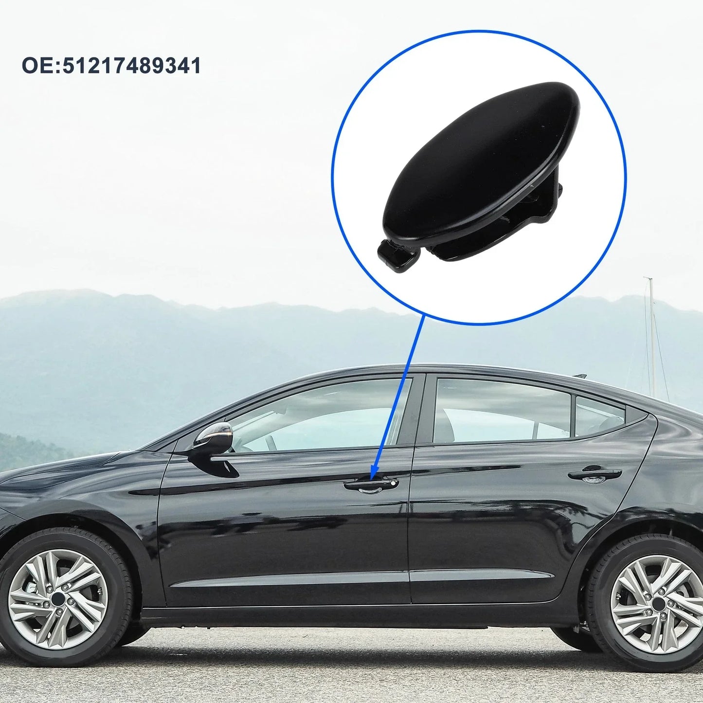 Front Left Door Knob Cover for BMW 5-Series G30/G38 (2018-2023) Black