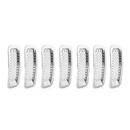 7 Pcs Chrome Front Mesh Grille Cover for Jeep Patriot (2011-2017)