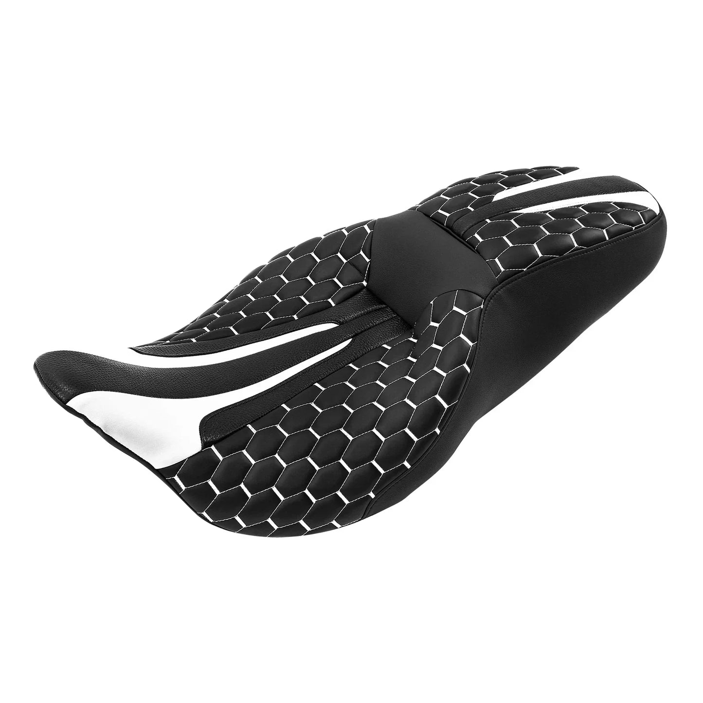 Black White Driver Passenger Seat for Harley Touring Road Glide (2009-2023)