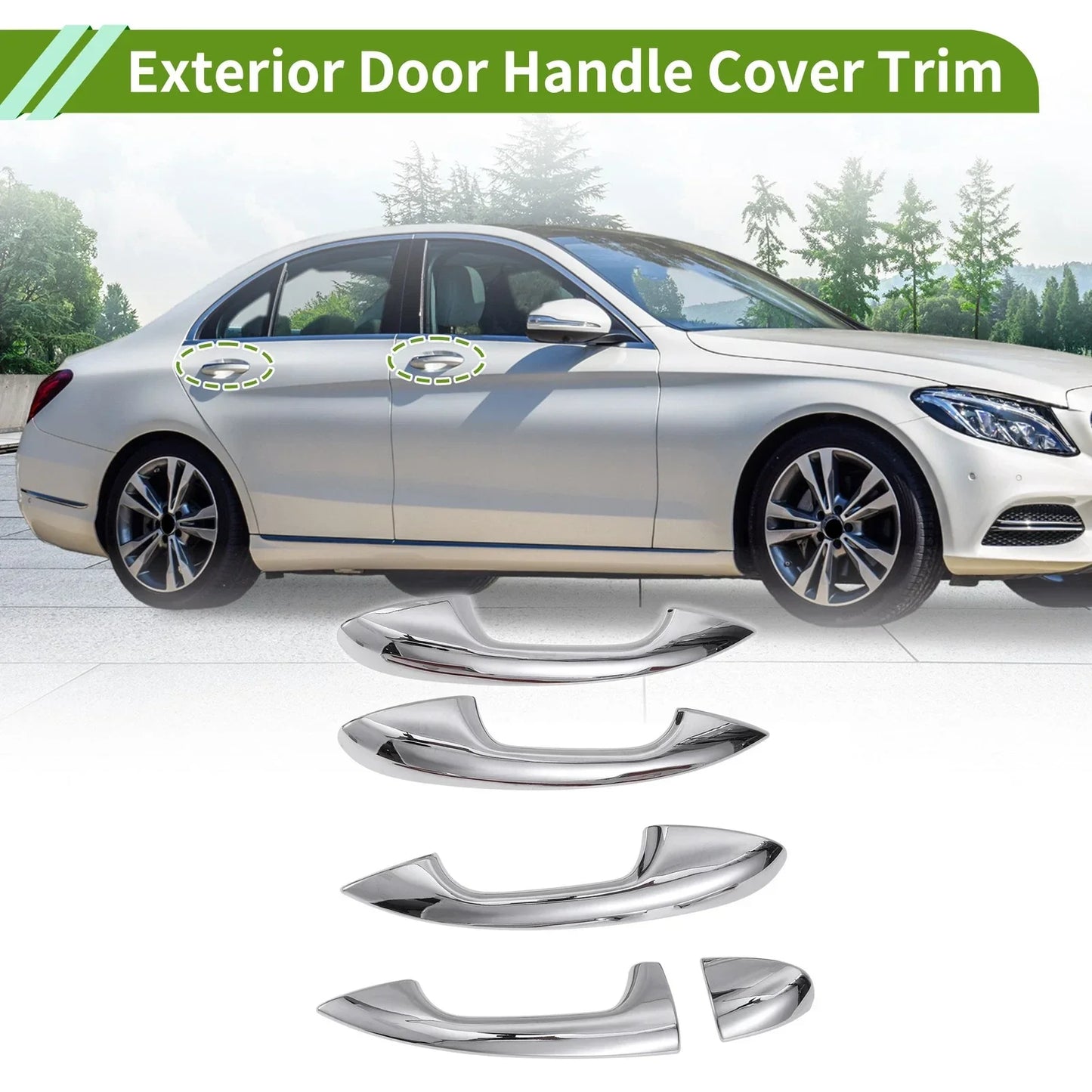 Exterior Door Handle Cover Trim for Mercedes-Benz GLC Class W205 X253 (15-21)