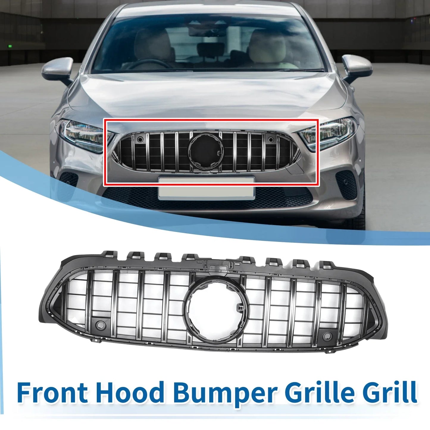 Front Upper Bumper Grille for Mercedes-Benz A-Class (2013-2020)