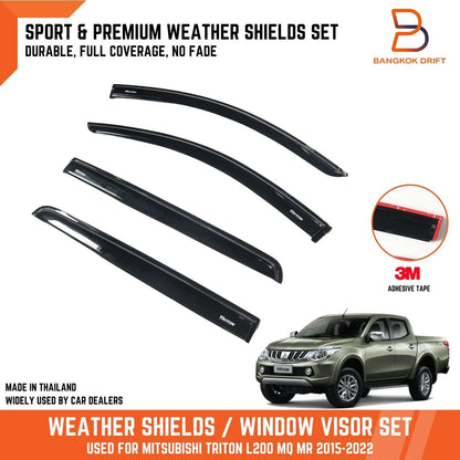 Weather Shield Window Visor Rain Guard for Mitsubishi Triton MQ MR (15-23)
