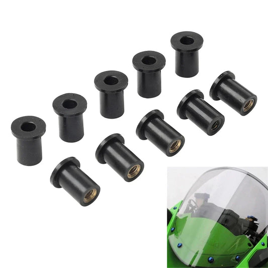 10 x Motorcycle Windshield Rubber Nut M4 Vibration Damper for Fairing