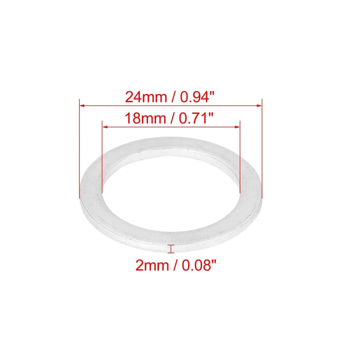 M18 Silver Tone Oil Drain Plug Gaskets for Porsche 900 (1965-1989)