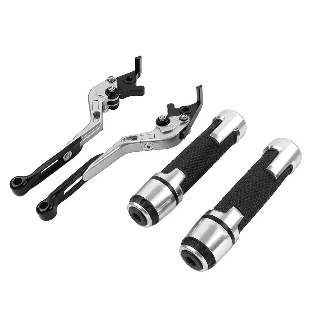 Silver Extendable Brake Clutch Levers & Handlebar Grips for BMW C650GT (2012-2018)