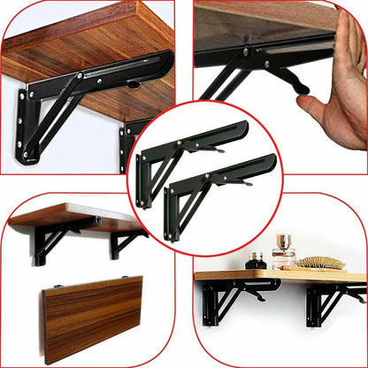 Heavy Duty 8" Stainless Steel Folding Table Brackets for Bench