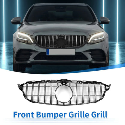 Front Upper Bumper Grille for Mercedes-Benz C250 (2012-2015) Black Chrome
