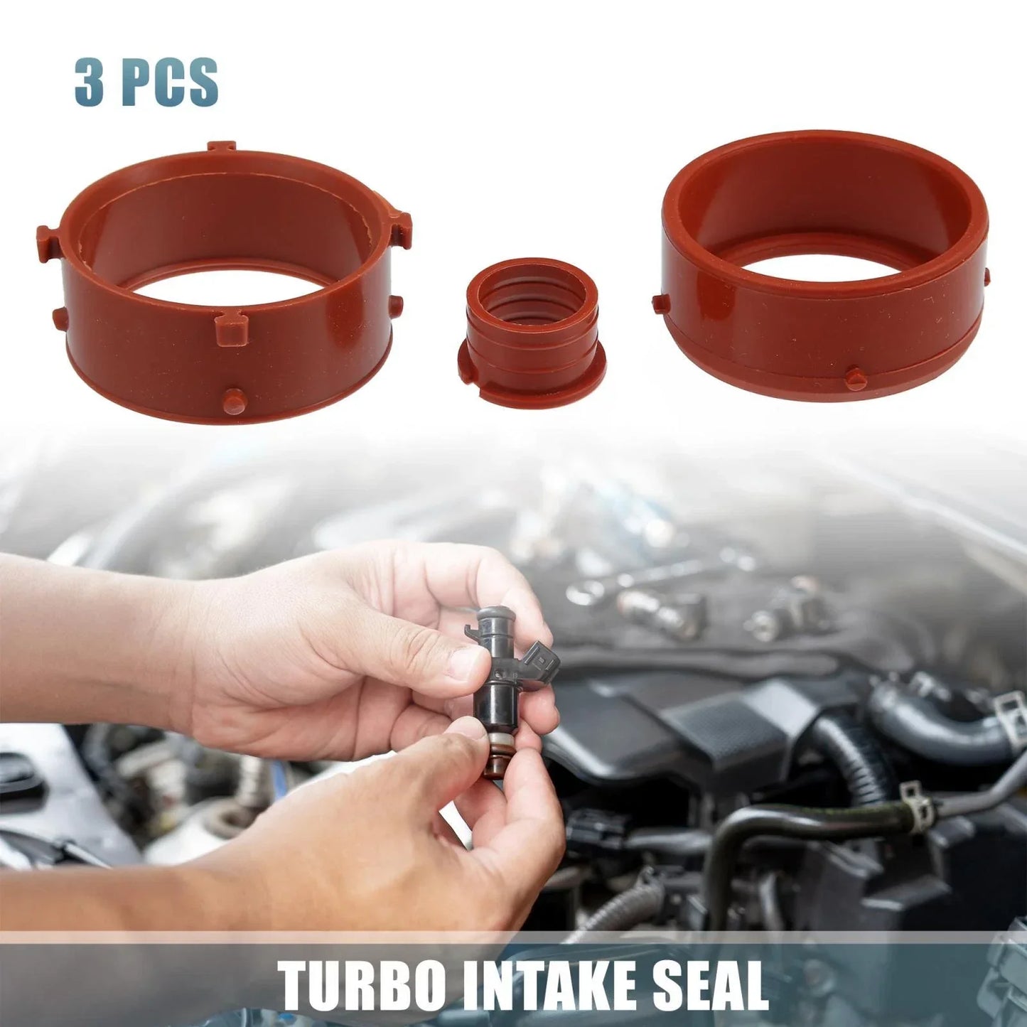 3 x Red Turbo Intake Seals for Mercedes-Benz R320 (2007-2008)