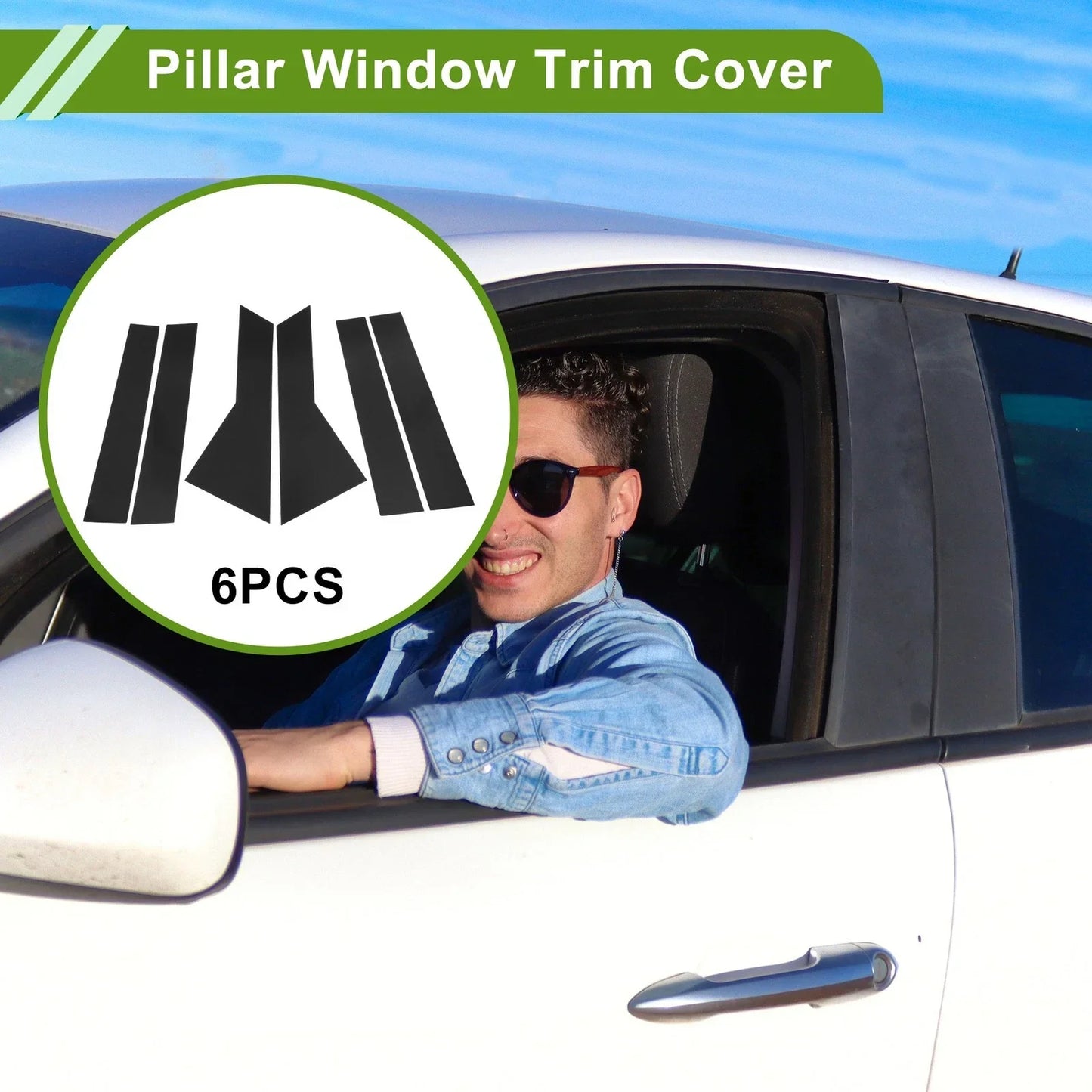 6 Pcs Black Pillar Window Trim for Chevy Captiva (2019-2024)