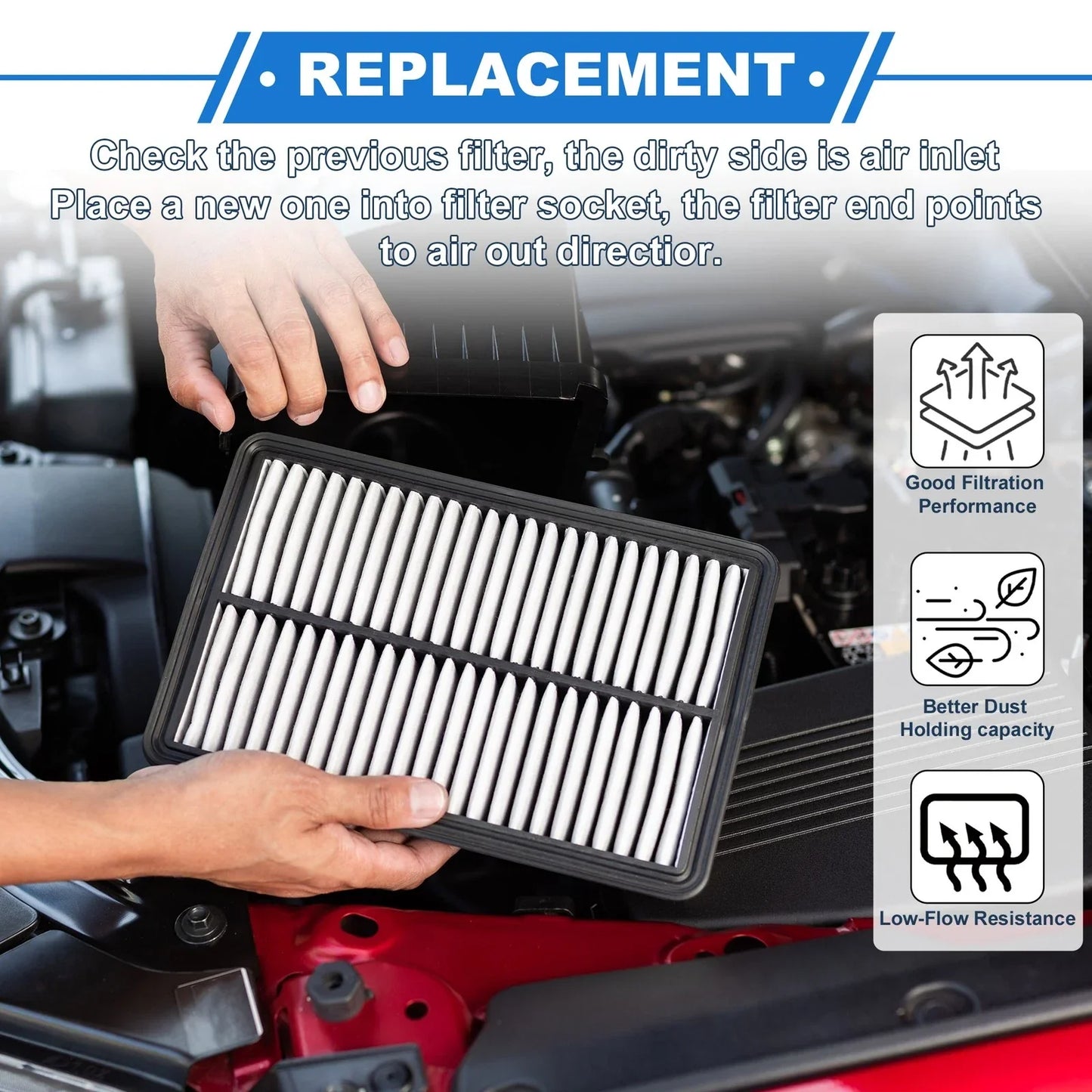 Car Engine Air Filter for Lexus IS250 A/T (2006-2013) - 1 x Quality Filter