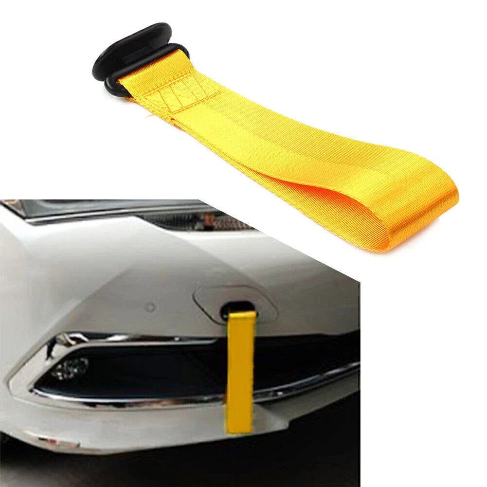 Tow Strap Belt Rope for Universal Car Front/Rear Bumper - Yellow