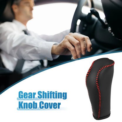 Gear Shift Lever Cover for Honda Fit (2014-2018) - Interior with Red Stitches