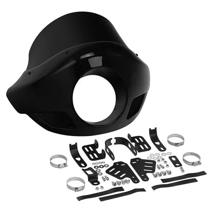 Black Short Sport Fairing Windshield for Harley Dyna (35-49mm)