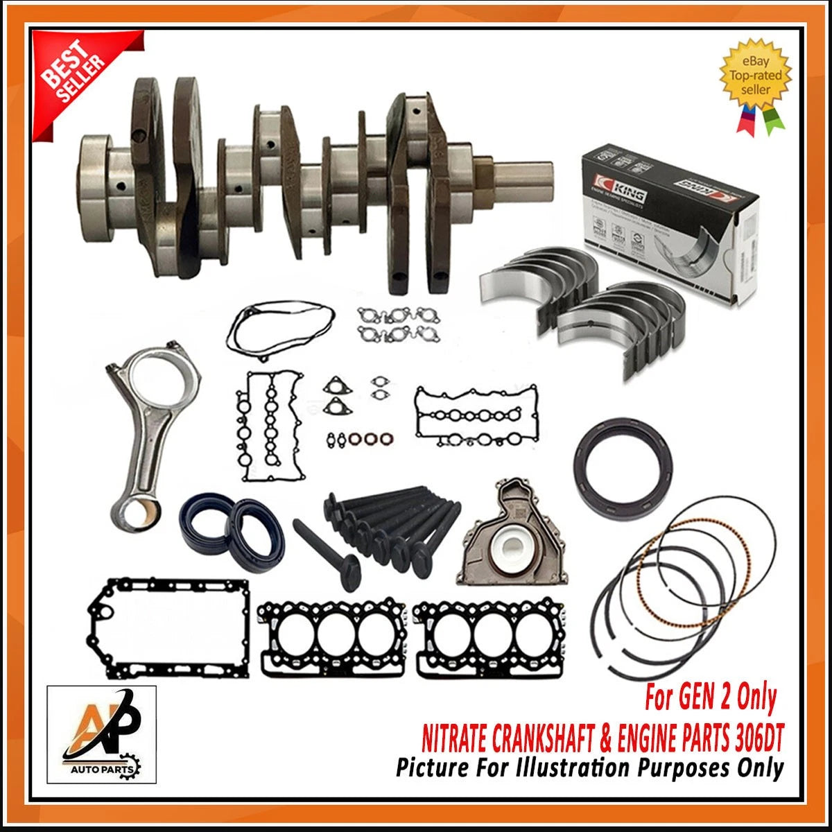 Engine Crankshaft Rebuild Parts Kit for Land Rover Range Rover 3.0 (2000–2002)