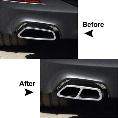 Muffler Pipe Tip Tailpipe Trim Cover Chrome for BMW 5 Series (2017-2023)