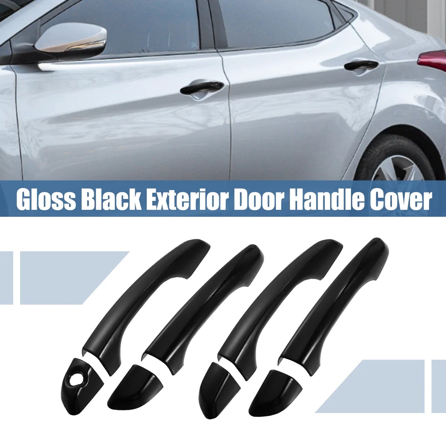 8 x ABS Exterior Side Door Handle Cover Trim for Hyundai Elantra (2017-2020)
