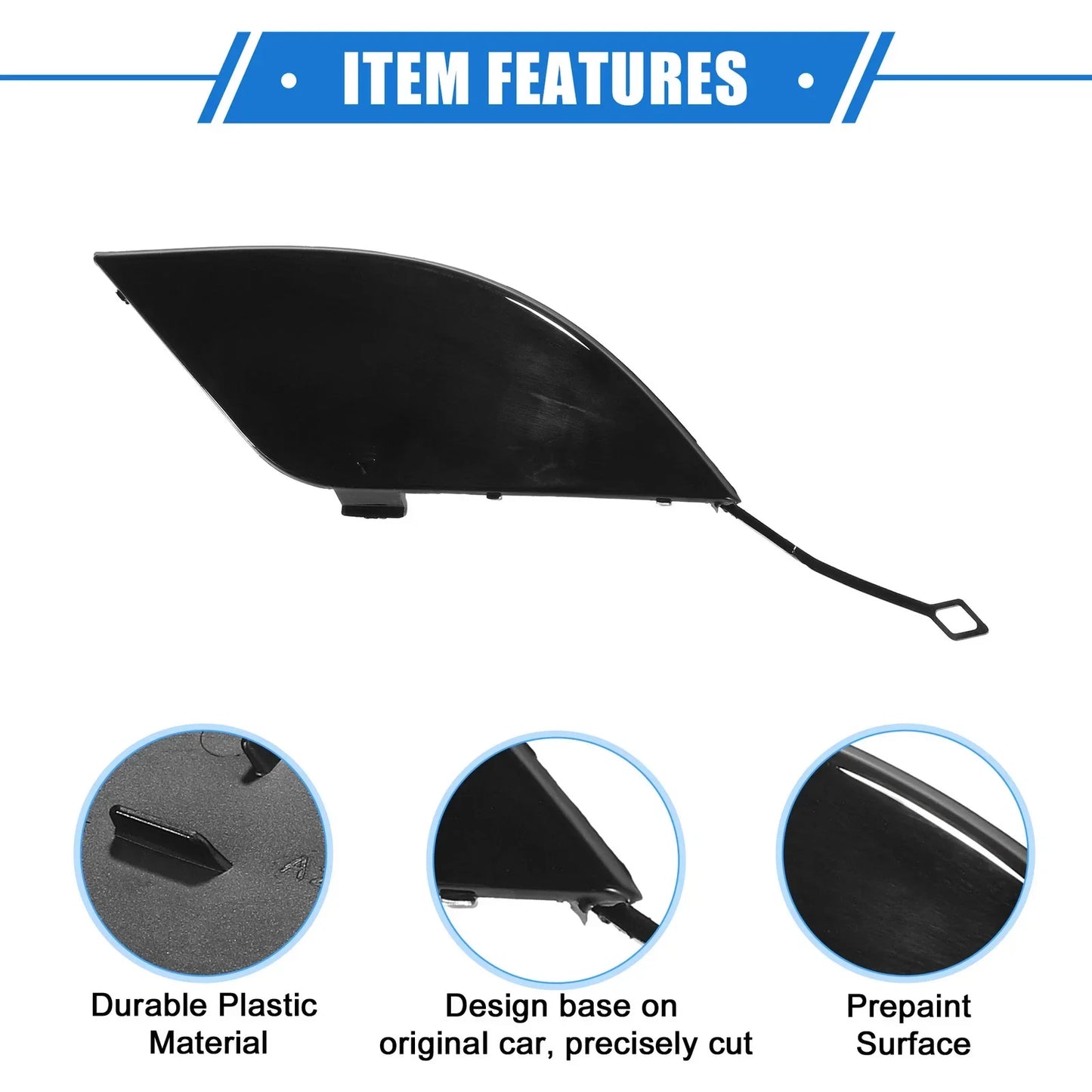 Rear Bumper Tow Hook Eye Hole Cap for Mercedes-Benz C300 (2008-2011) Black