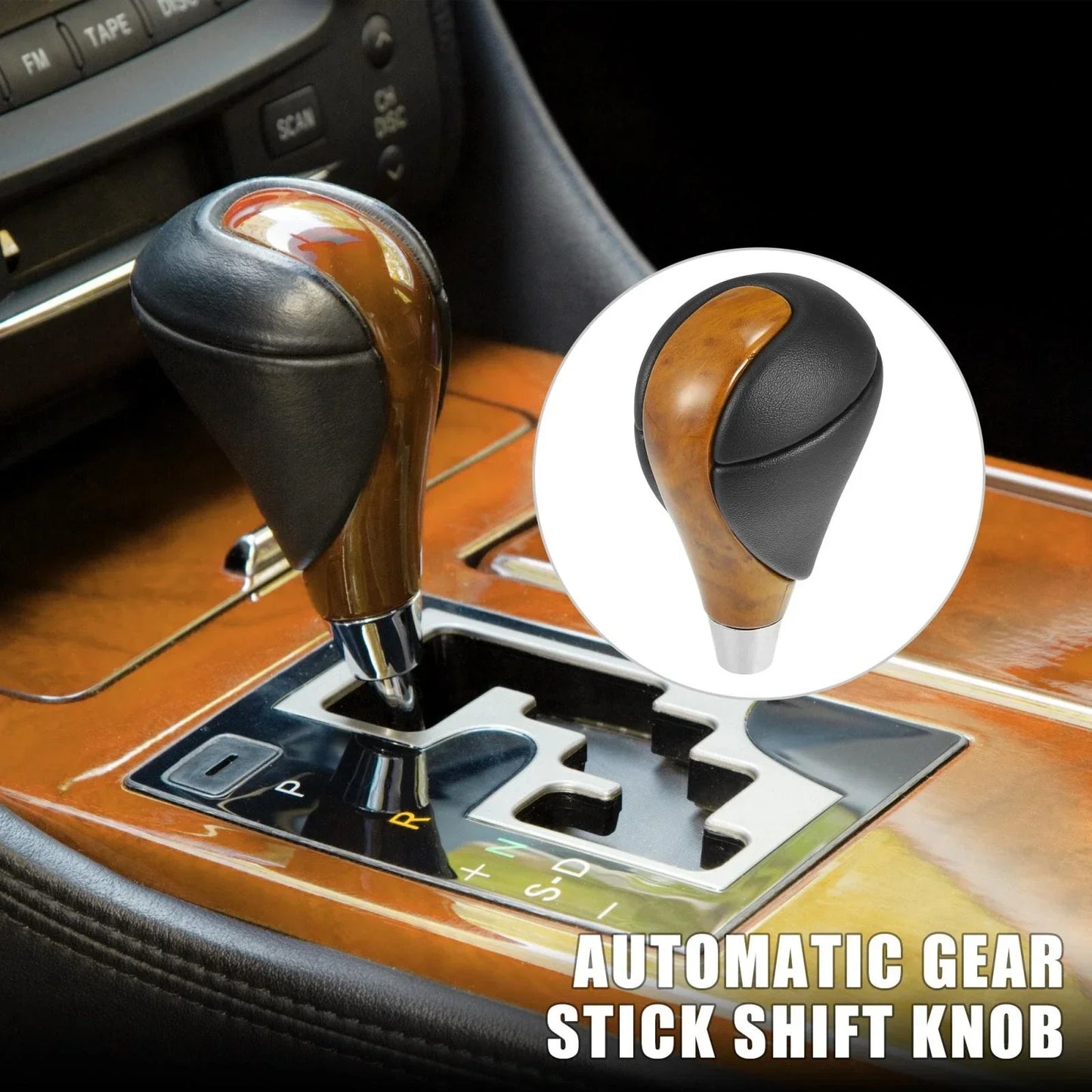 Automatic Gear Stick Shift Knob for Lexus ES350 Black Faux Leather (2007-2012)