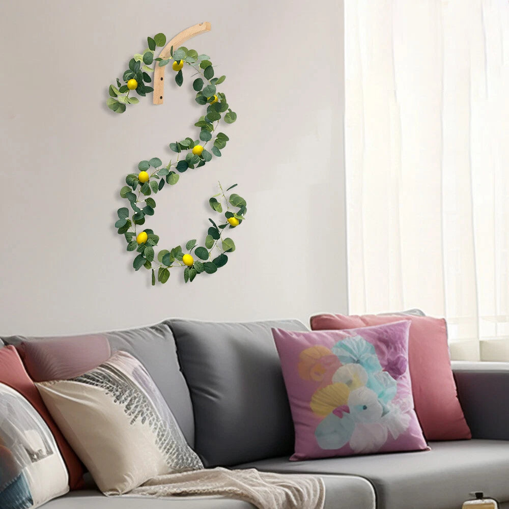 6.4Ft Artificial Lemon Garland Vine Wreath for Door & Kitchen Decor