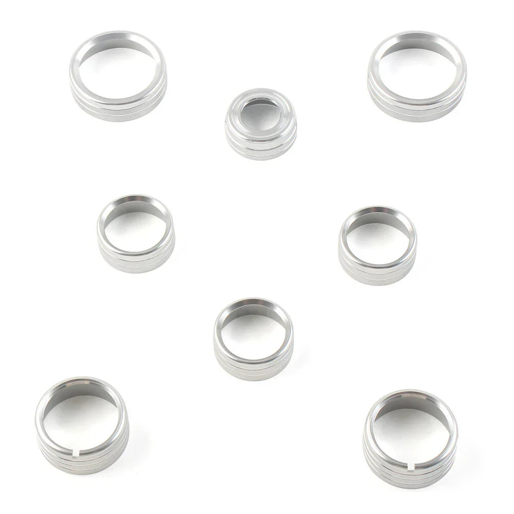 8x Air Conditioner Switch Knob Trim Silver for GMC Sierra (2014-2018)