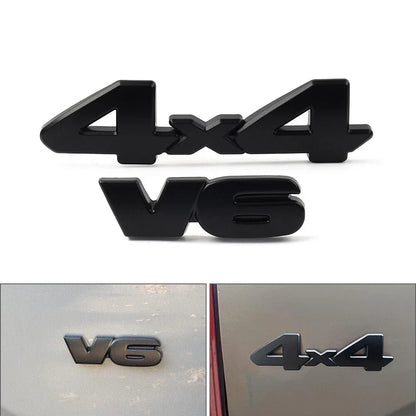 V6 4x4 3D Tailgate Emblem Badge Overlays for Toyota Tacoma, 4Runner, Tundra