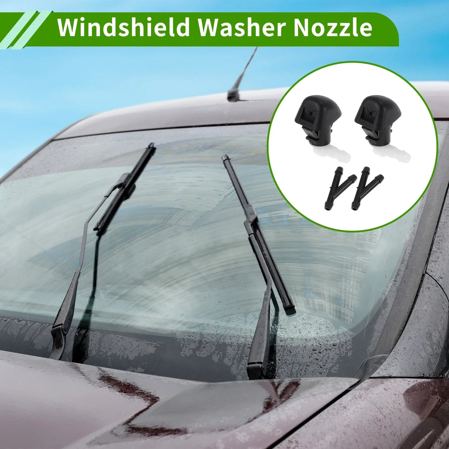 Windshield Washer Nozzle & 2 x Hose Connectors for Honda Odyssey