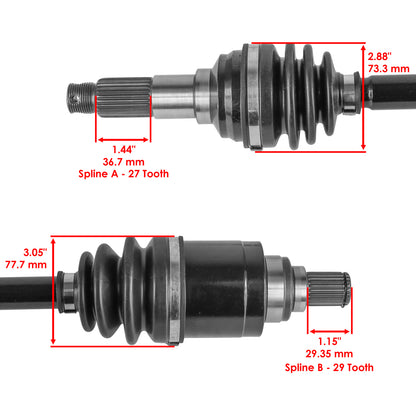 Caltric Front Left Right CV Axles Replacement for Cub Cadet Volunteer 465 (2015–2018)