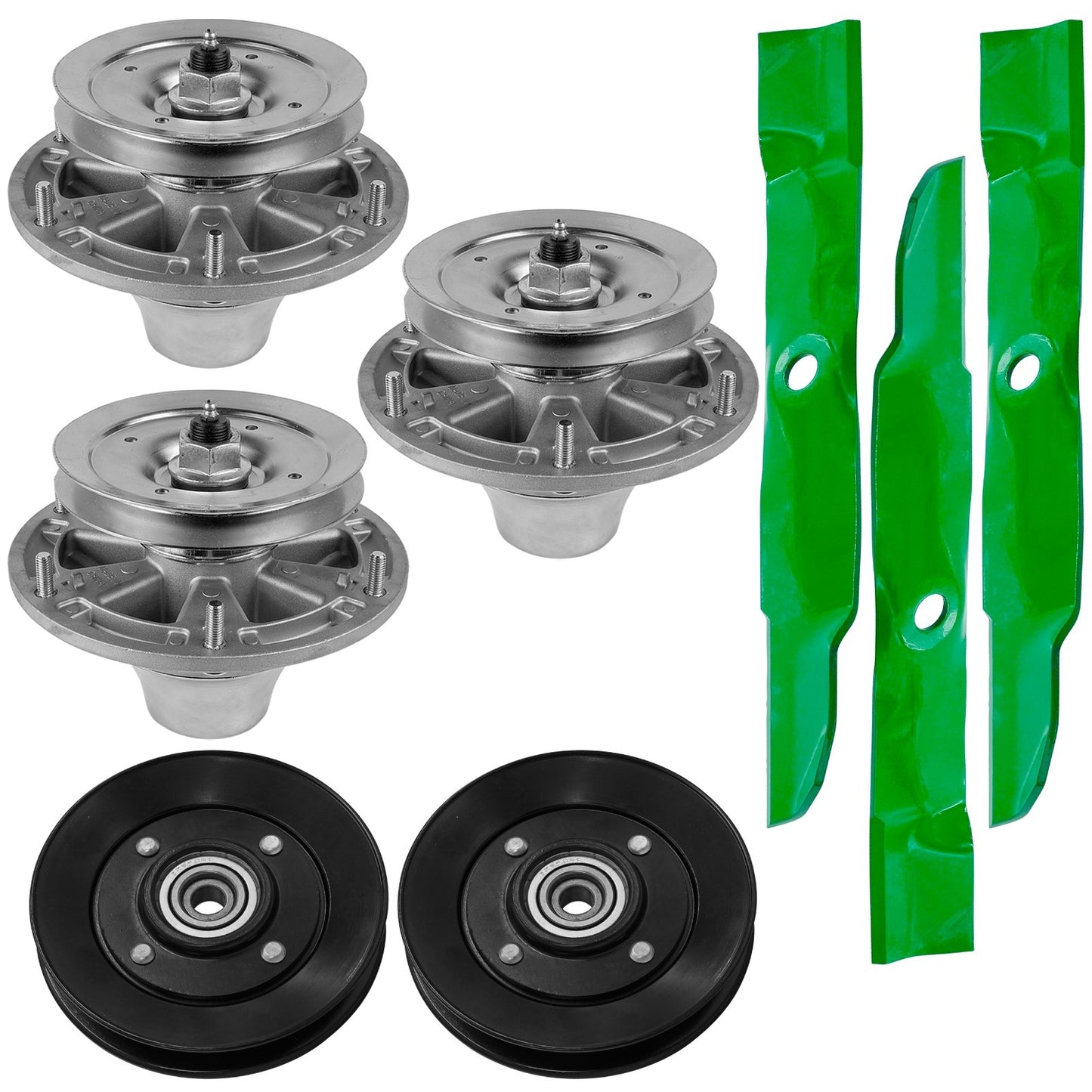Deck Spindle Blade and Pulley Replacement for John Deere M128485 (2010–2020)