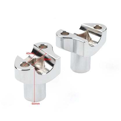 2" Straight Handlebar Risers for Harley Dyna Sportster Softail Chrome
