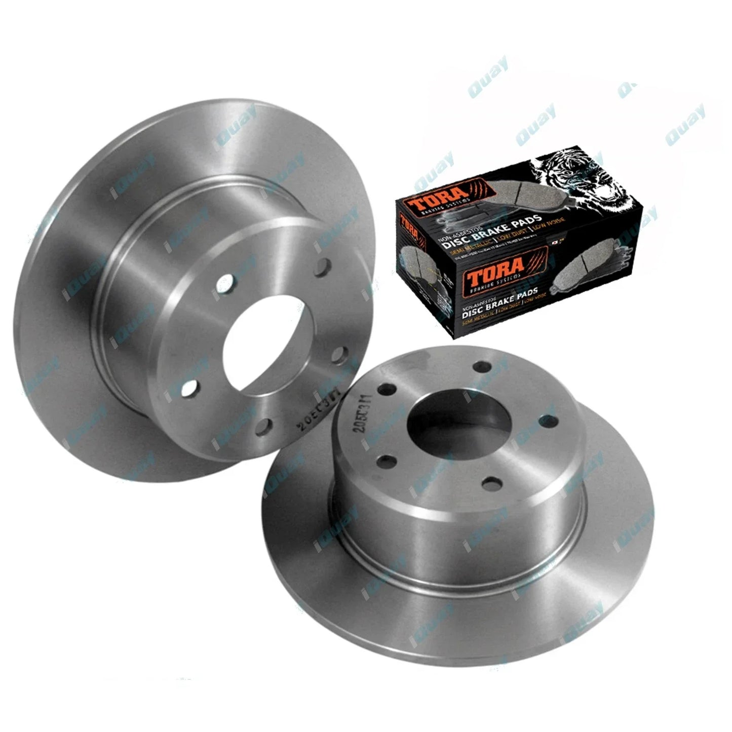 2 Rear Disc Rotors + Brake Pads for Toyota Lexcen VN VP VR VS 91~97 V6 non IRS