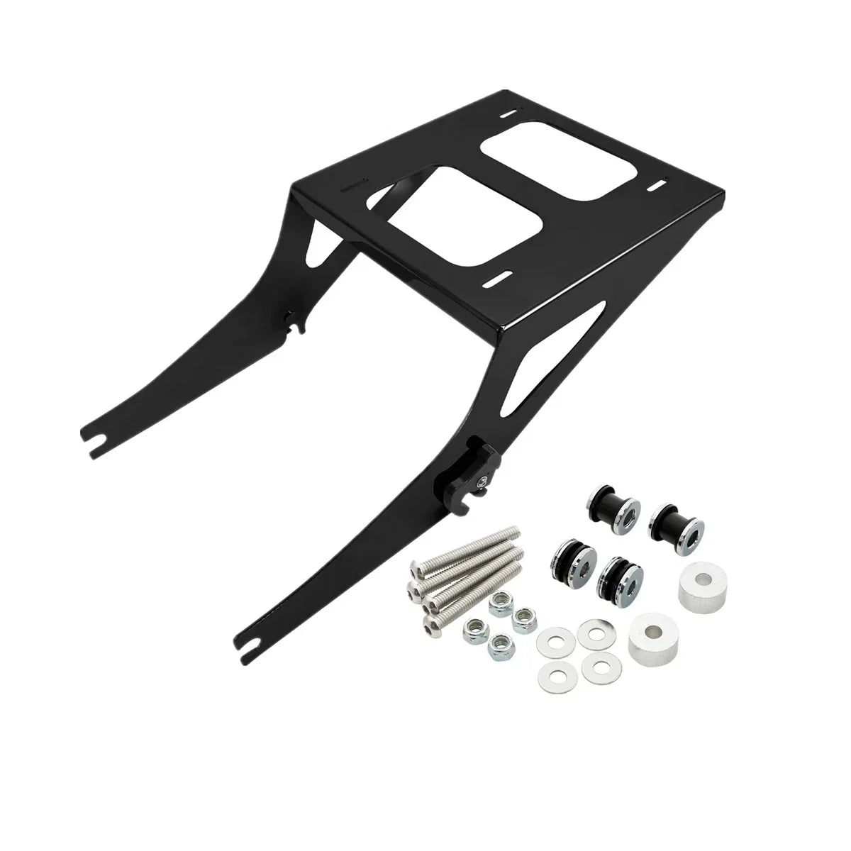 Black Trunk Mount Rack Docking Hardware for Harley Fatboy (2008-2017)
