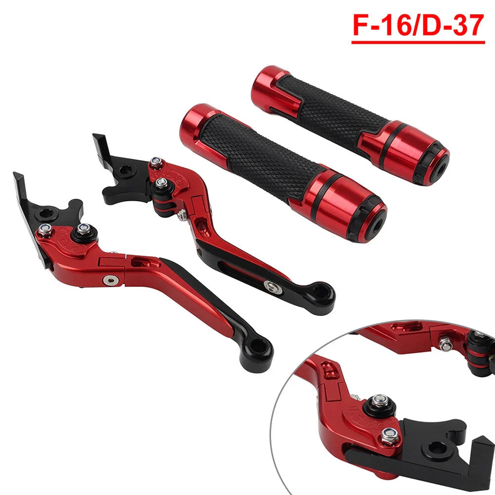 Red Extendable Brake Clutch Levers Grips Set for BMW F650GS (2002-2007)
