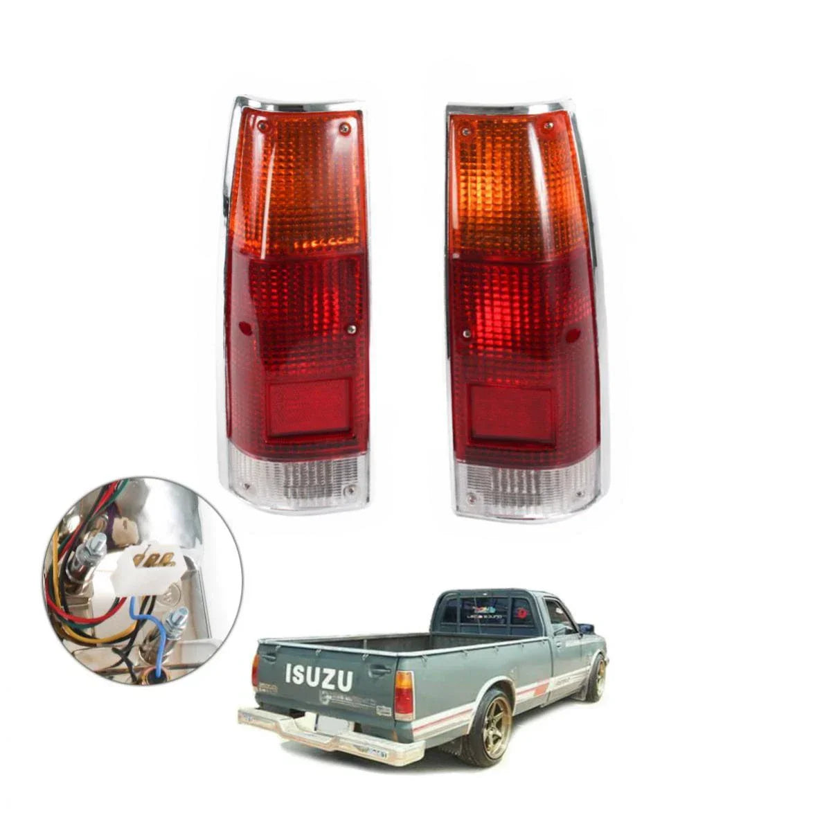 Tail Lights Rear Lamp Chrome Fits Isuzu KB Holden Rodeo Pickup UTE Truck 1980-88
