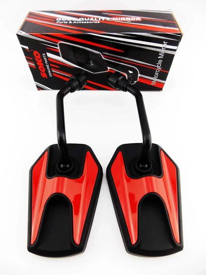 Black Red Hex Soko Mirrors for Honda VTX1800 (2001-2008)