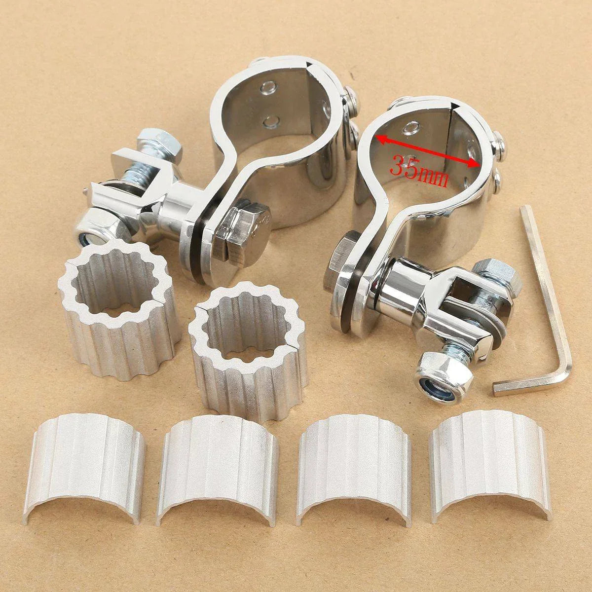 22mm 25mm 32mm 35mm Chrome Footpegs Peg Clamps for YAMAHA XV1600 XV1700 1900