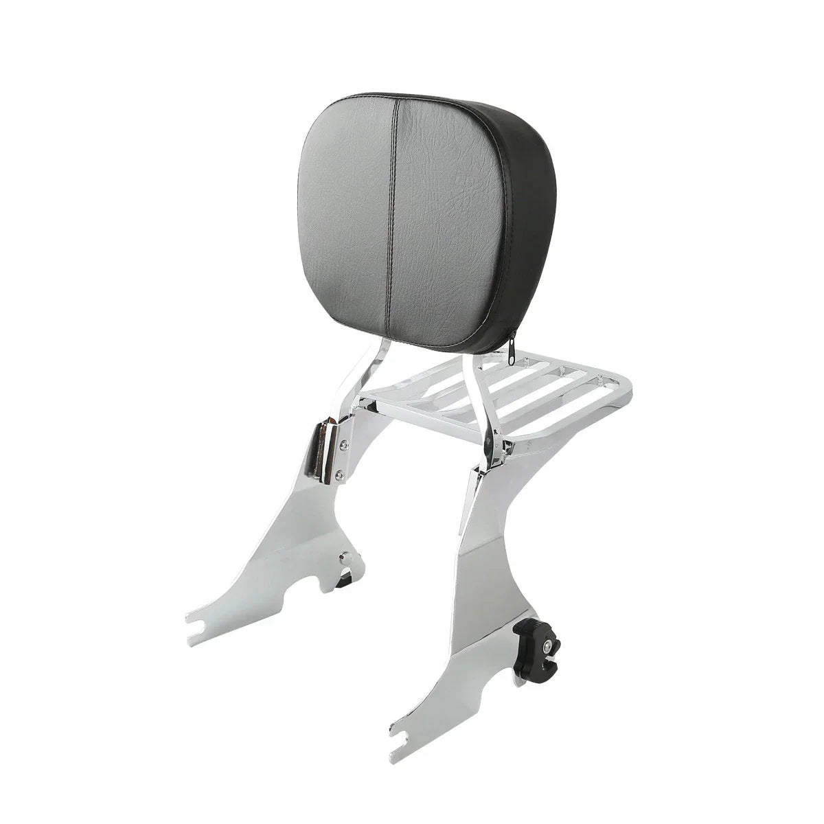 Chrome/Black Backrest Sissy Bar Luggage Rack for Harley Sportster (2004-2022)