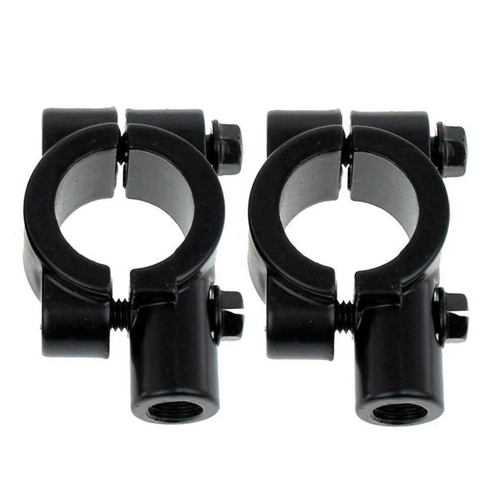 22MM Handlebar Mirror Mounts Clamps for Motorcycle Black (M10) - Pair