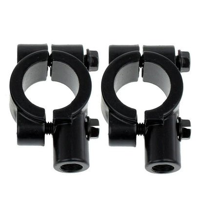 22MM Handlebar Mirror Mounts Clamps for Motorcycle Black (M10) - Pair